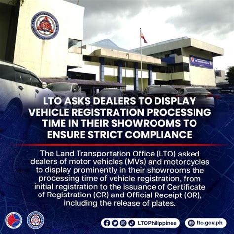 LTO clears timeline for a brand new motor vehicle’s .